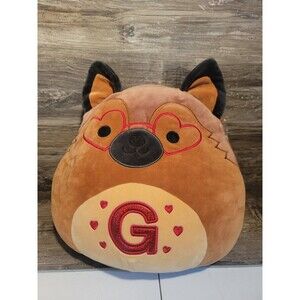 Squishmallow 12" Mario The German Shepherd Monogrammed with a G NWOT